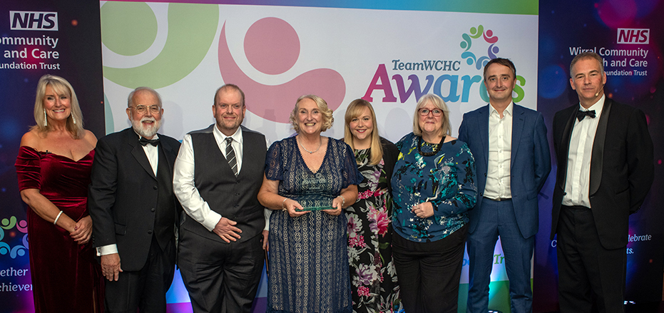 Team accepting an award