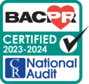BACPR certified 2023-24 logo