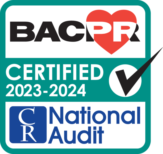 BACPR certified 2023-24 logo